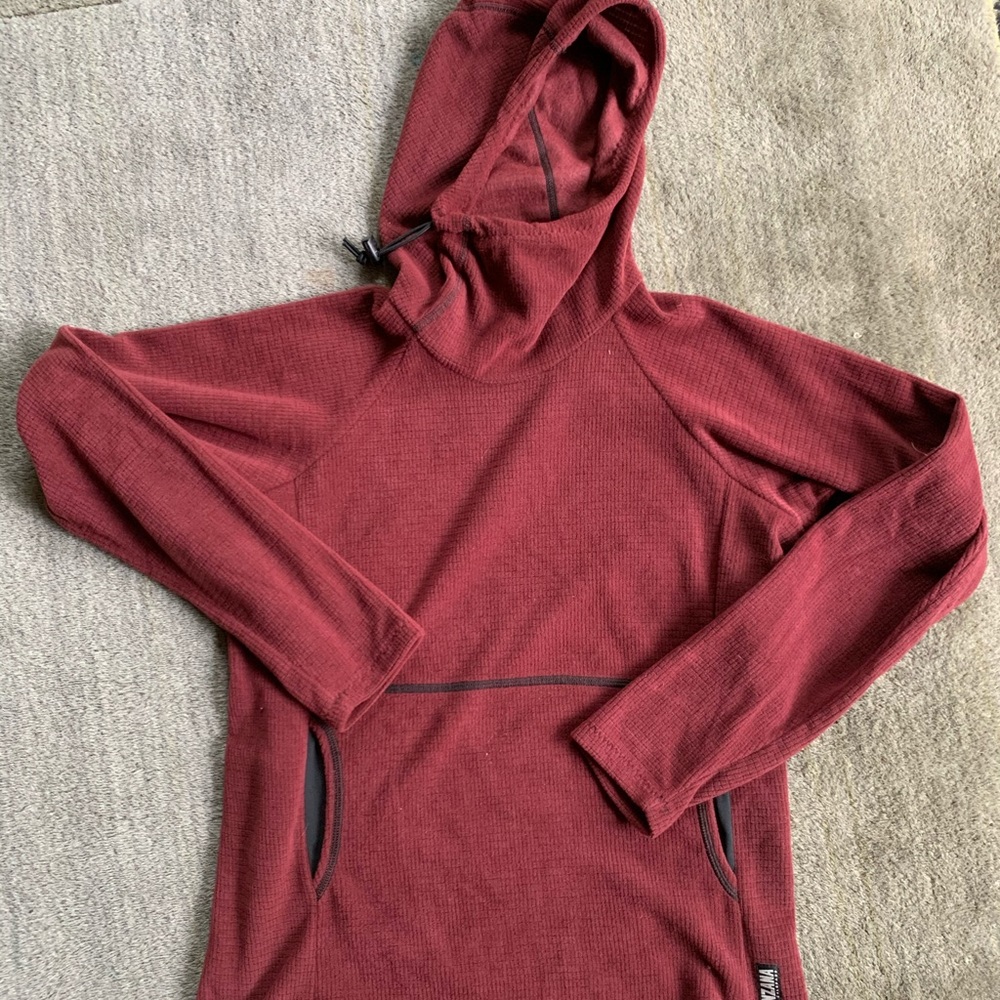 Melanzana microgrid hoodie in port